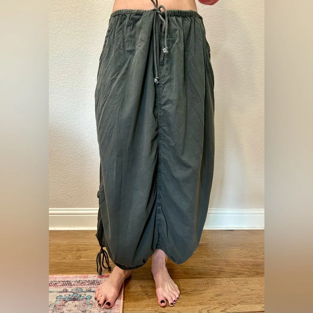 Free People Charcoal Maxi Skirt with Adjustable Waist - Picture 1 of 3